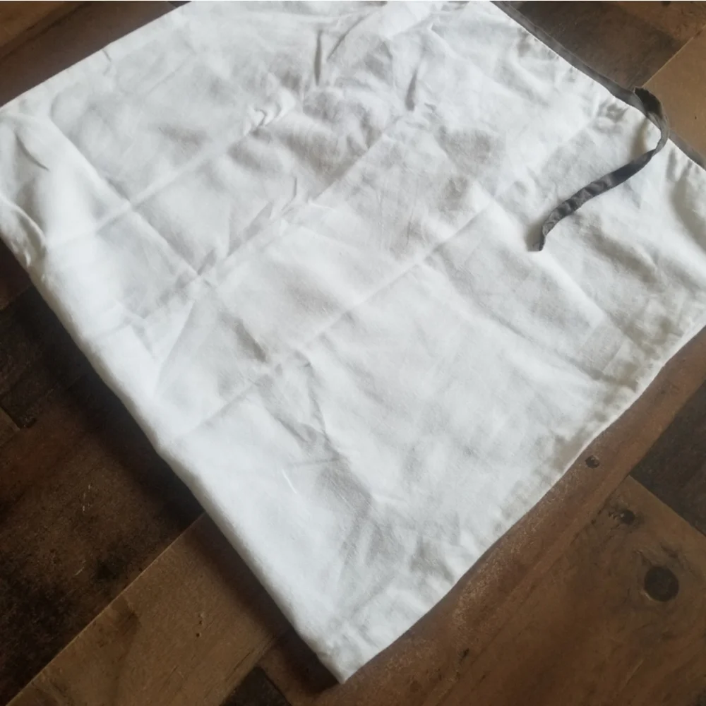 1 West Elm linen pillow sham white gray side ties King